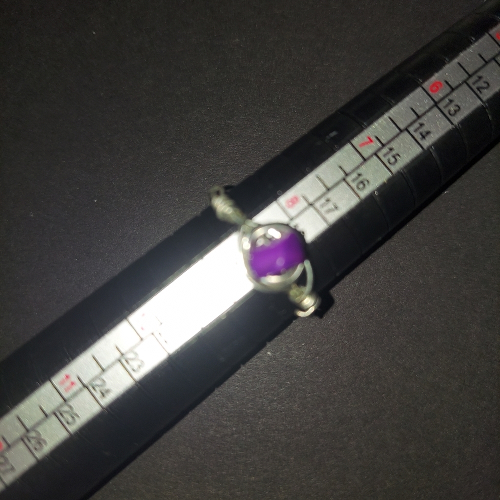 purple and silver ring